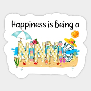 Happiness Is Being A Ninnie Summer Beach Happy Mother's Sticker